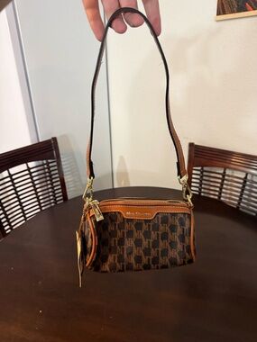 Max Kibardin  Brown Mini Shoulder Bag with Gold hardware
